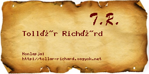 Tollár Richárd névjegykártya